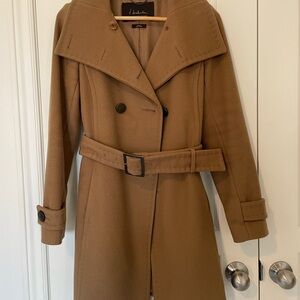 Babaton Tan Trench Coat with Belted Waist